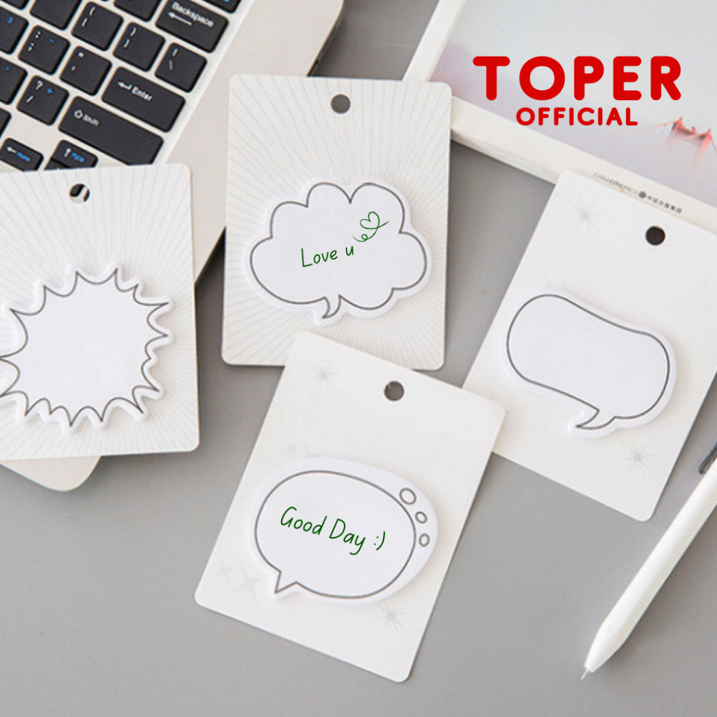 

TOPER Stick Note Lucu Dialog Komik Sticky Notes Putih Karakter Aesthetic Manga Character isi 30 Lembar Penanda Buku
