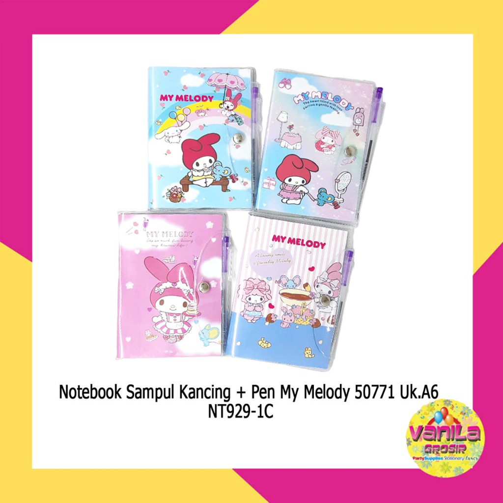 

(1pcs) Notes Sampul Kancing + Pen Melody, Diary fancy, notebook mini, notes Uk A6