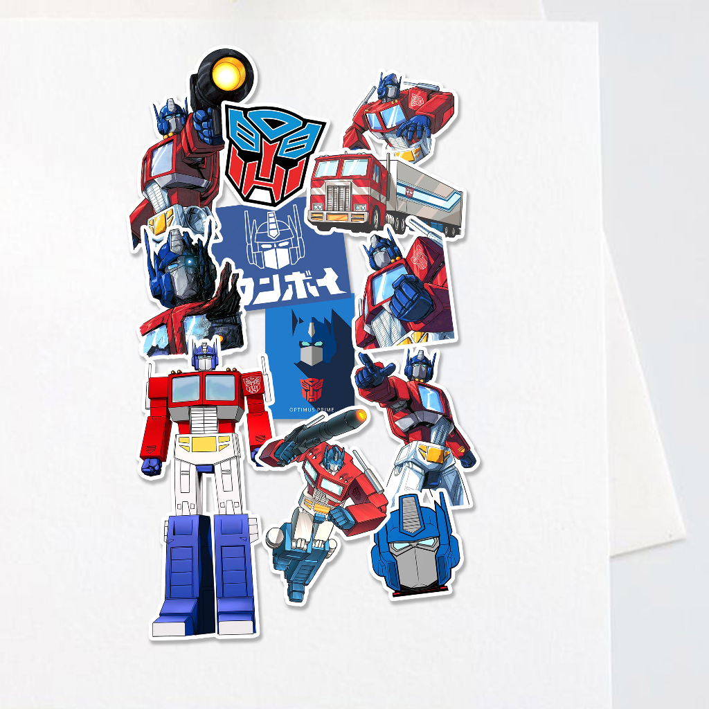 

Sticker Anime Transformers Optimus Prime Aesthetic Stiker Waterproof (12pcs)
