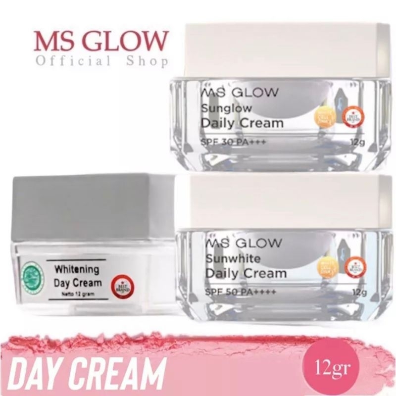 DAY CREAM MS GLOW / PRO WHITENING DAY CREAM / SUNGLOW / SUNWHITE / BB CREAM ACNE / BB CREAM WHITENIN