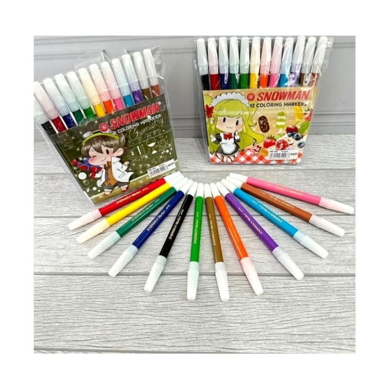 

❤ FAMILY ❤ ( 1 PACK ) Spidol snowman isi 12 warna