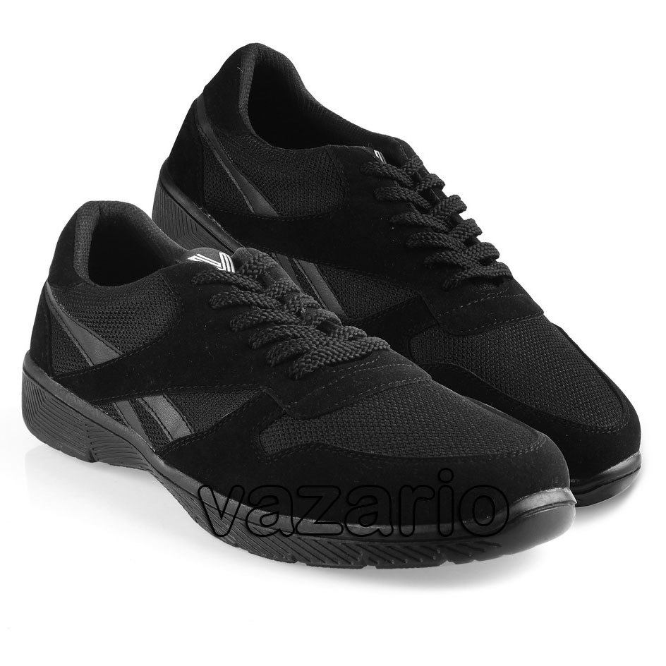 VAZARIO - Sepatu Sneakers Pria Casual Sepatu Sneakers Hitam Sepatu Sneakers Pria Hitam Sepatu Sneake