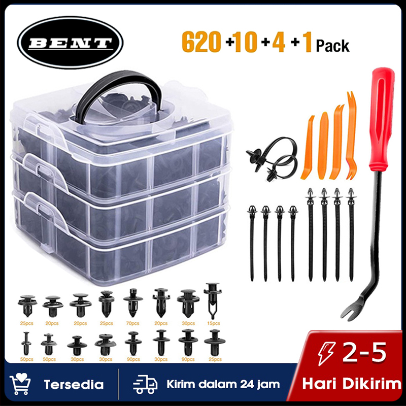 620PcsKlip Bumper Mobil/Universal Baut Rivet Clip Plastik Kancing Pengikat Body Frame & Bumpers