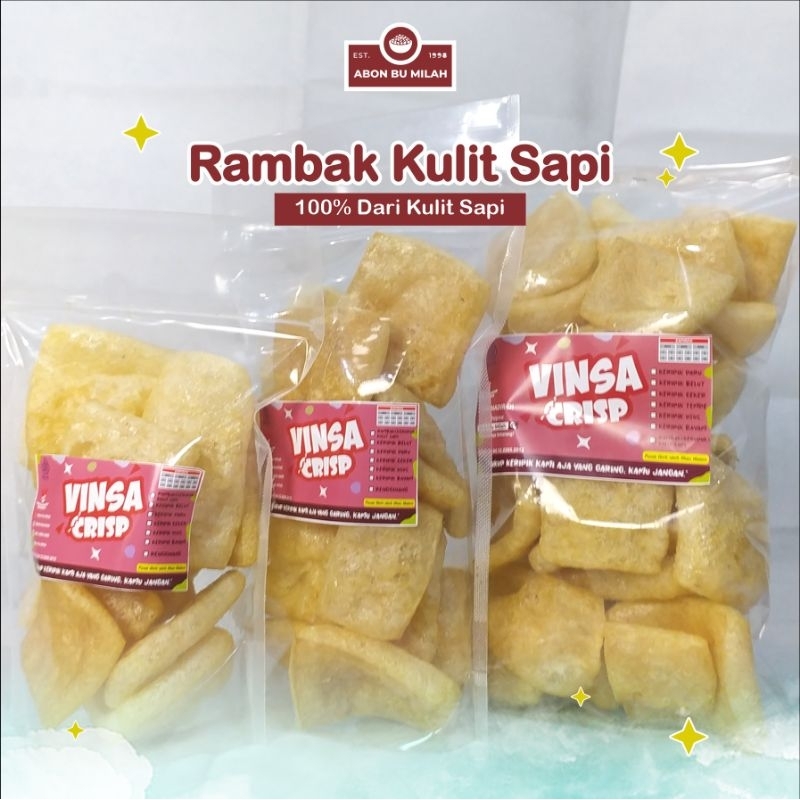 

Vinsa Crisp Kerupuk Rambak Kulit Sapi / Dorokdok By Bu Milah