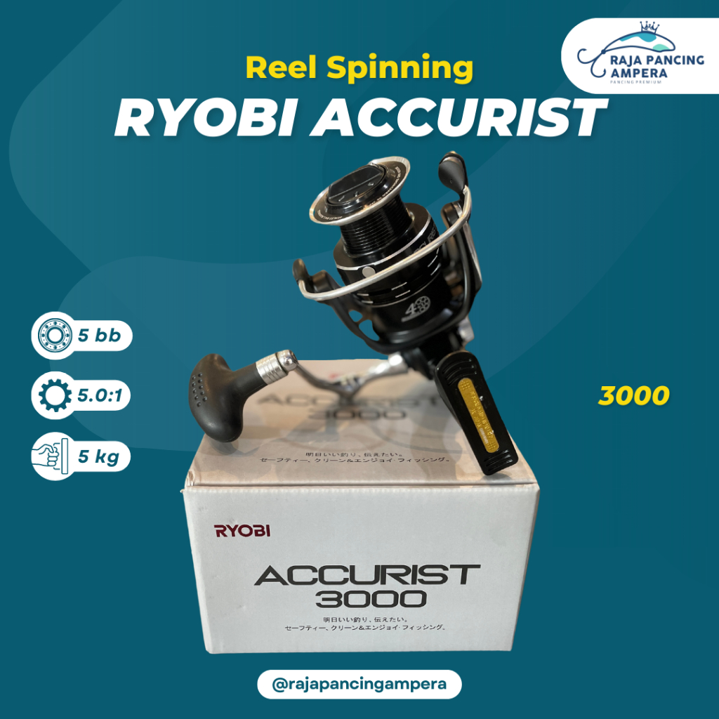 Reel Spinning Ryobi Accurist 3000 | Kerekan Pancing Ryobi Lawas
