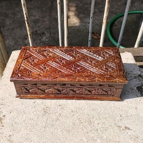 (COD) Kotak Perhiasan Kayu Ukir Tempat Mahar Pernikahan Emas Kalung Gelang Mas Kawin
