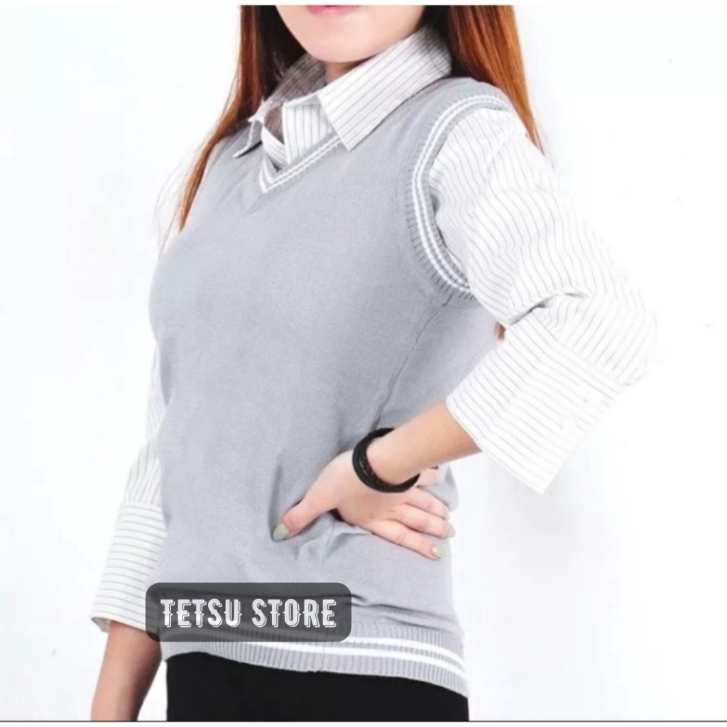 Rompi Rajut Sekolah SMA / Vest Rajut Casual / Rompi Sekolah
