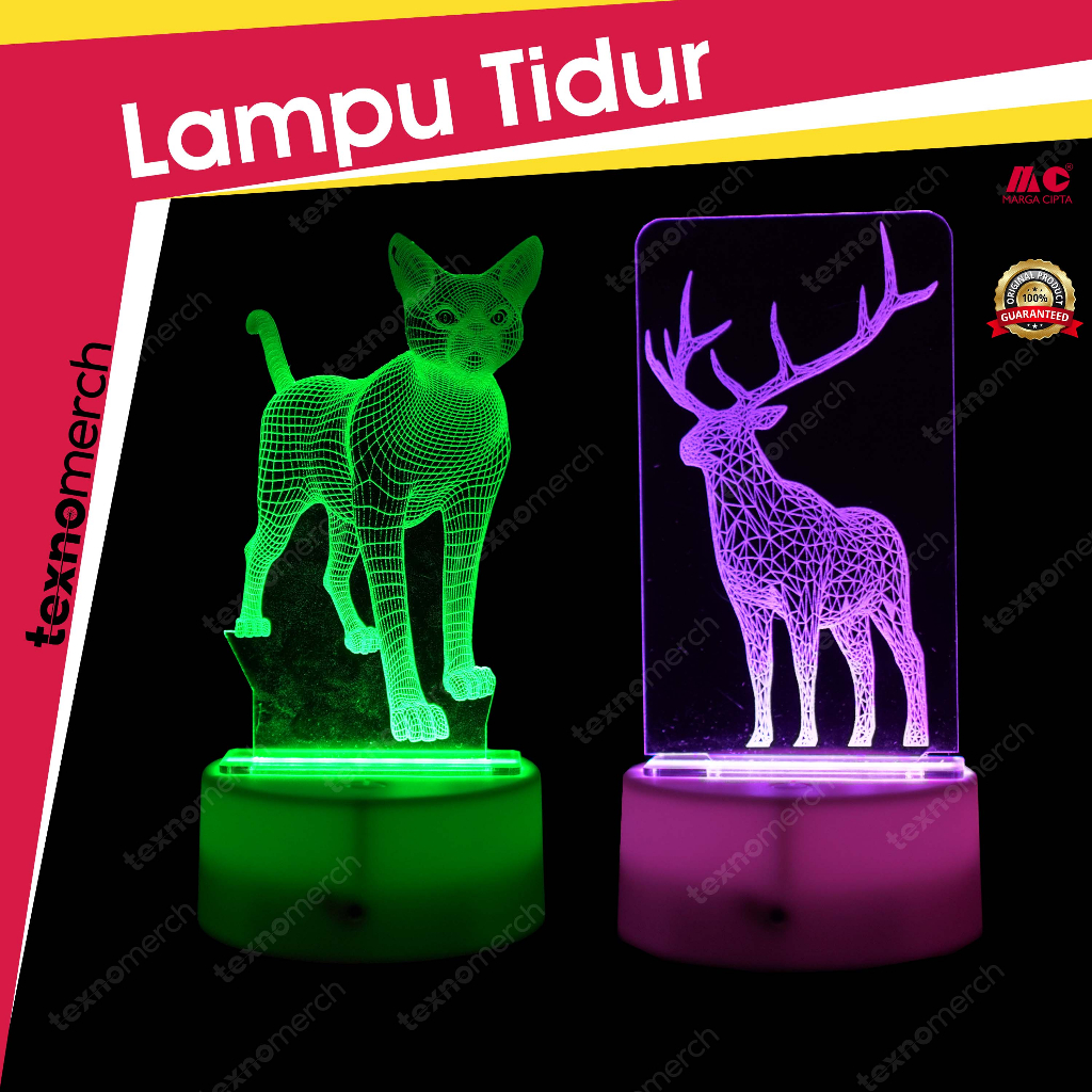Lampu Tidur LED Akrilik Custom Desain dan Foto Transparan