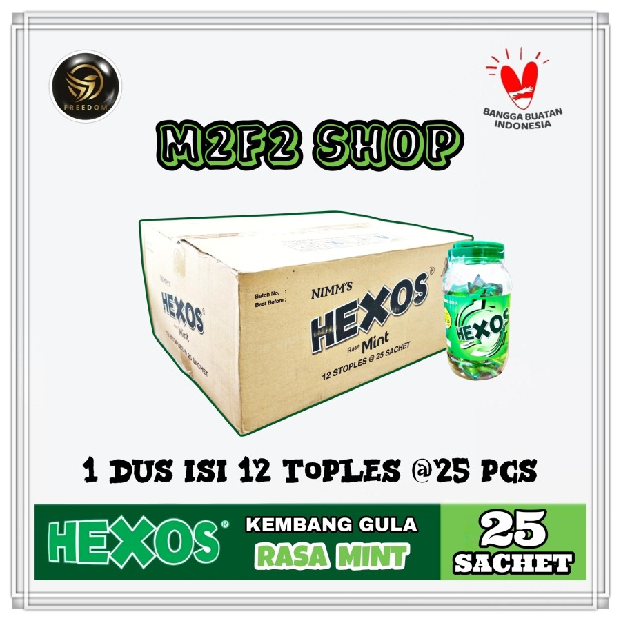 

Permen Hexos Mint Jar | Toples isi 25 Sachet - 312,5 gr (Kemasan Karton)