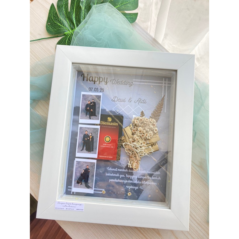 Gift frame baby gold | Gift in frame | Gift frame | 3D pop up | gift spesial | gift ultah, wedding, 
