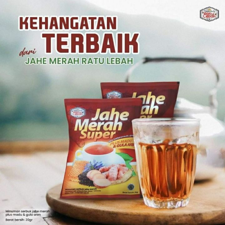 

Jahe Merah Super Ratu Lebah Per 1 Sachet Jahe Merah Super Amanah Plus Sambiloto Madu Gula Aren 6in1 kemasan terbaru