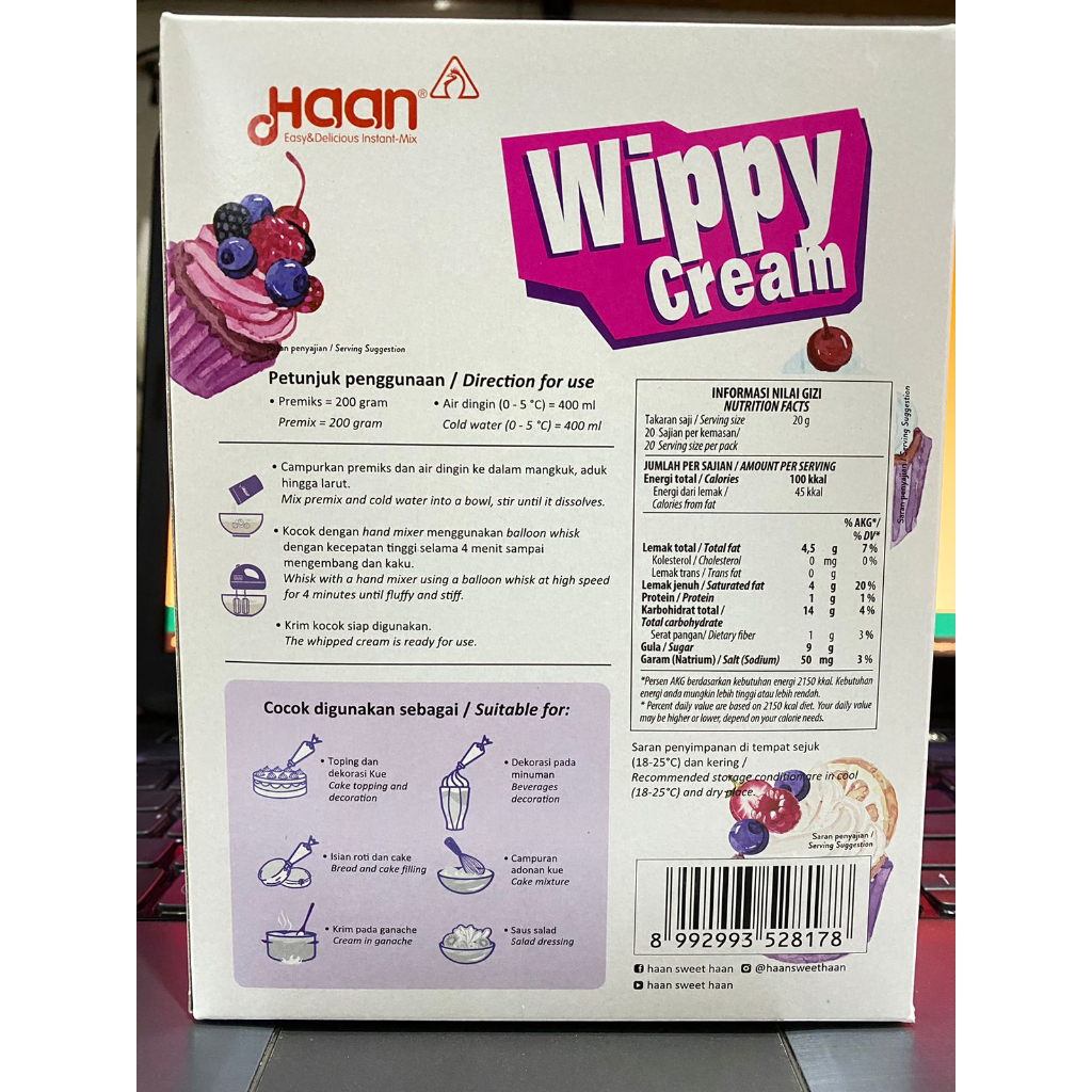 

[Whispers] Haan Wippy Cream 12x400gr - Gosend Only