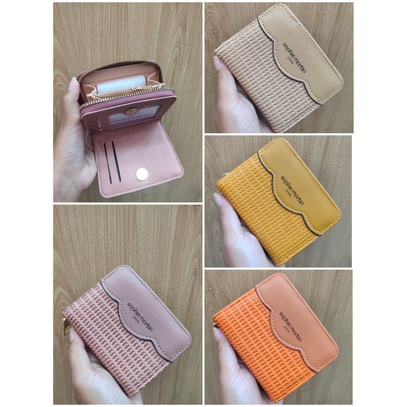 Dompet sophie martin Paris Gantaria wallet brown pink orange cream yellow dompet Lipat kecil wanita 