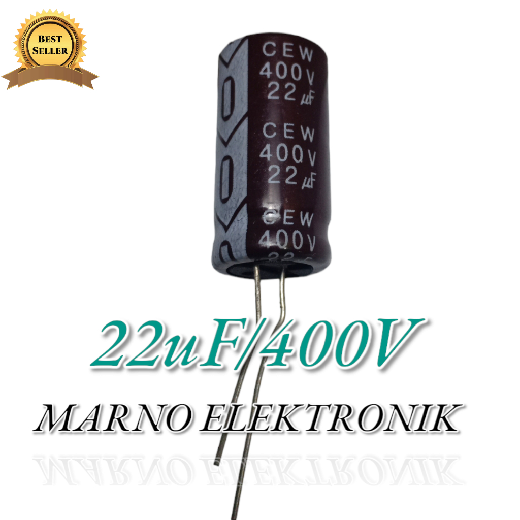 ELCO CAPASITOR 22UF 400V 22 UF 400 V 22 MIKRO KAPASITOR VOLT