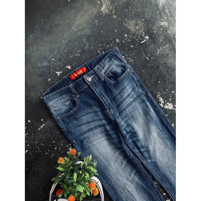 celana panjang jeans fading