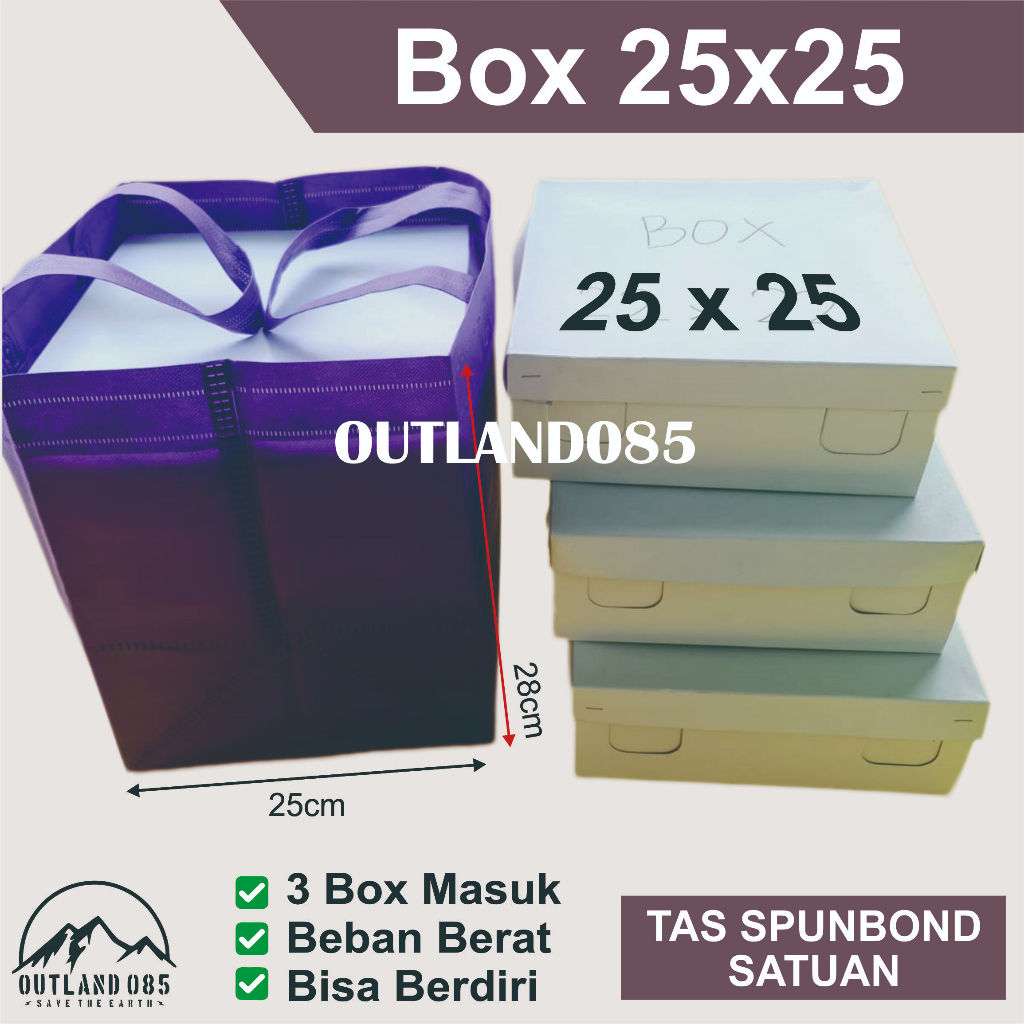 

Box 25x25 22x22 20x20 18x18 kardus kotak dus nasi kue plastik berkat tas hajat pesta