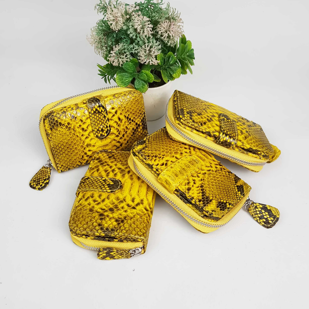 Dompet Koin Lipat Kulit Ular Asli Handmade Bali