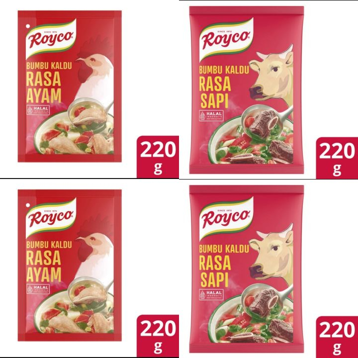 

Royco Ayam Sapi Kaldu Bumbu Penyedap Rasa 220gr