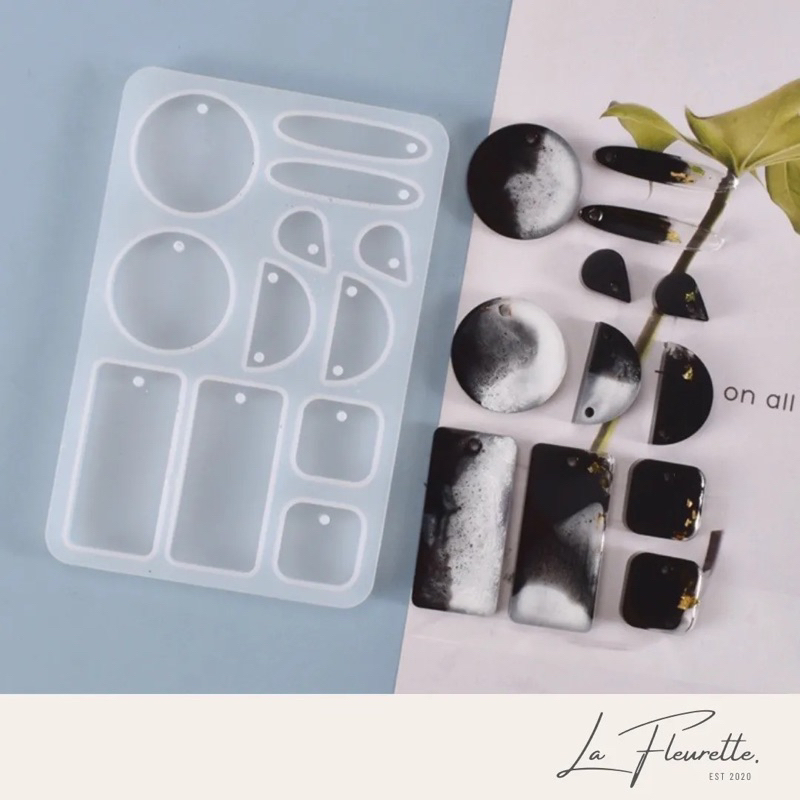 cetakan silikon liontin / cetakan resin anting / keychain resin mold / cetakan resin kalung / cetaka