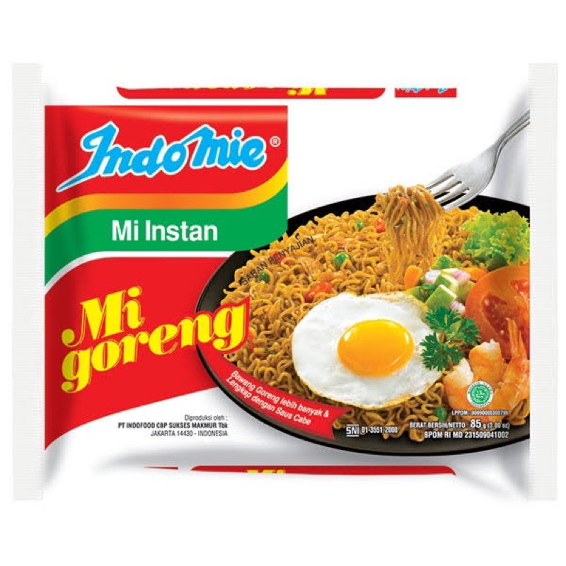 

Indomie Goreng/Soto/AyamBawang/Rendang