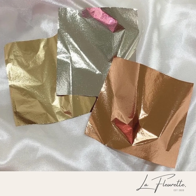 Kertas Foil Emas Perak Silver Tembaga Rose Gold Resin / Slime