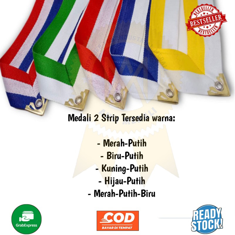 

TALI MEDALI PITA 2 STRIP SIAP PAKAI MURAH/3CM