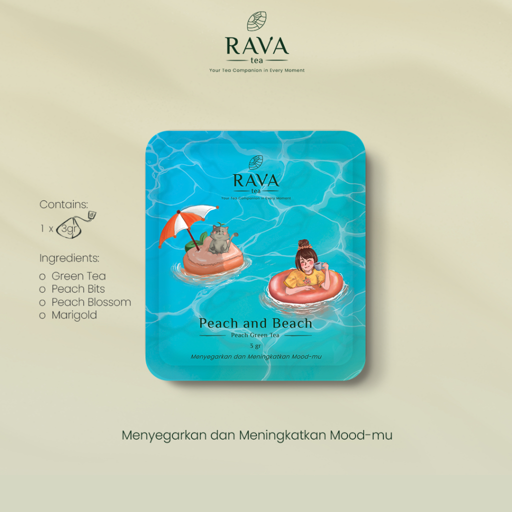 

Rava Tea: Peach and Beach Sample 3g - Peach Green Tea - Artisan Premium Tea Blend