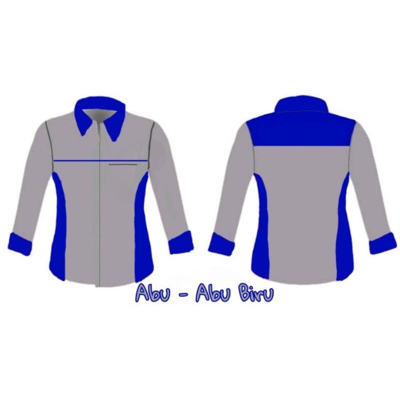 Grosir Baju kerja Pria abu abu biru seragam kerja abu biru baju bengkel stm
