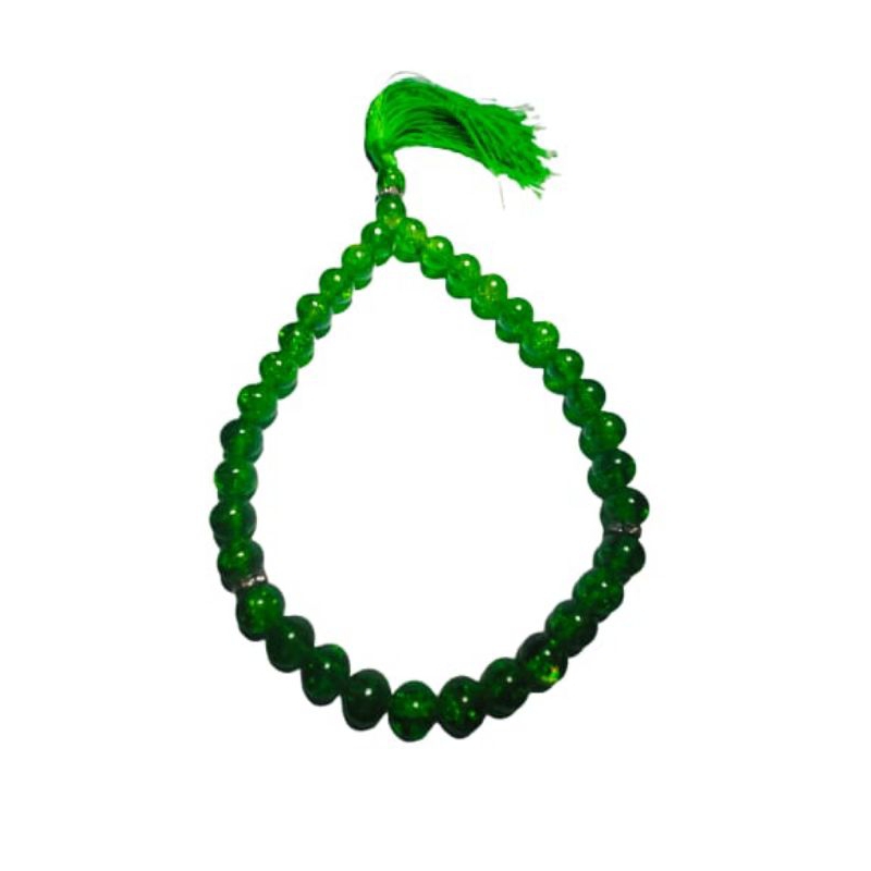 TASBIH. BATU GIOK HIJAU KRISTAL 8MM 33 BUTIR