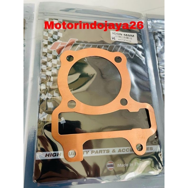 Paking Blok Head Tembaga Beat Karbu Beat Scoopy Karbu tebal 0.5mm Diameter 56mm GF Racing