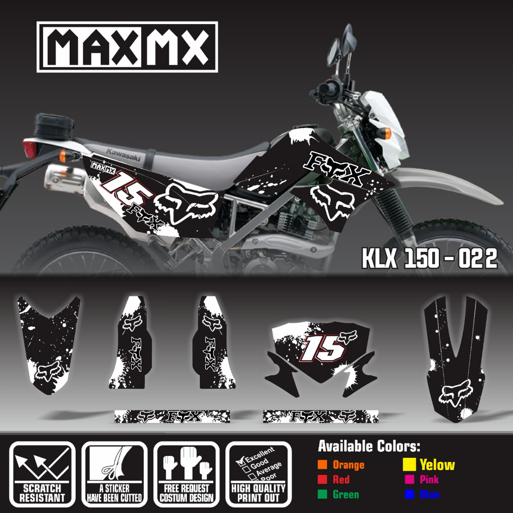 decal stiker keren full body klx 150 old hitam putih