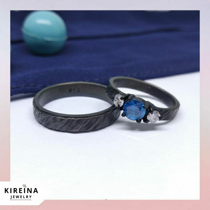 Cincin Perak Black Rhodium Lamaran dan Nikah Berkualitas