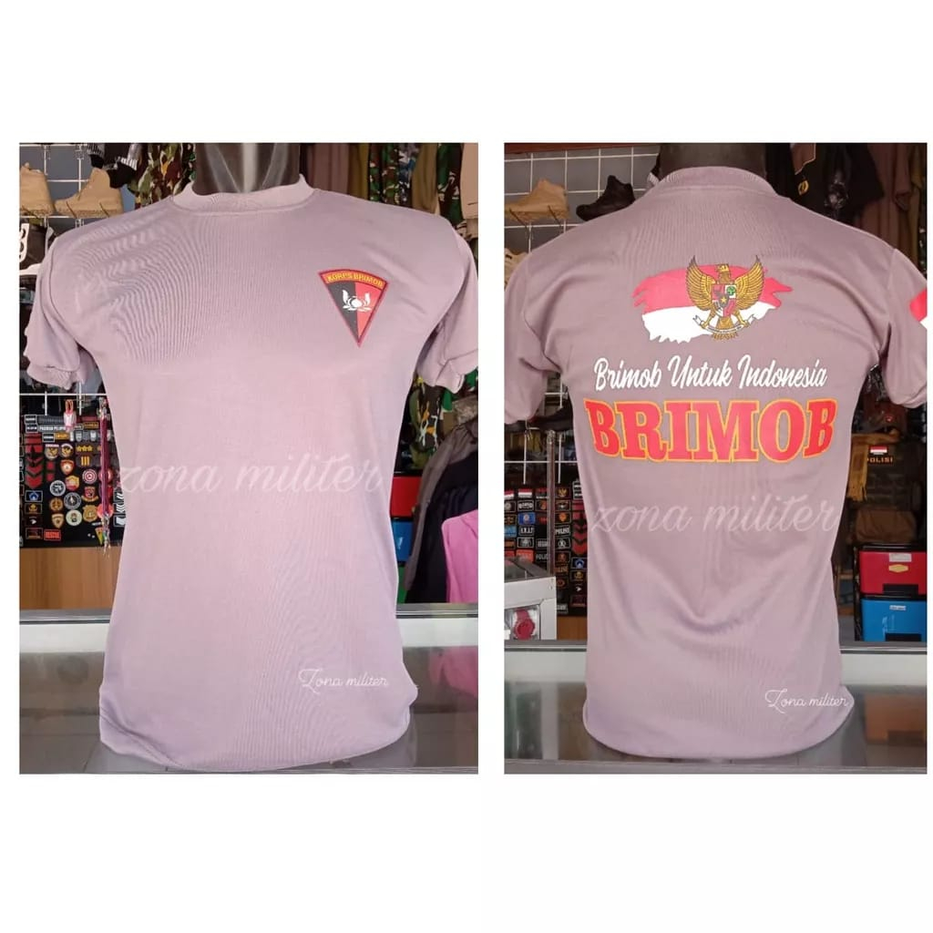 TERLARIS KAOS PDL BRIMOB UNTUK INDONESIA COKLAT NEW berkualitas//kaos pdl brimob//kaos dalaman