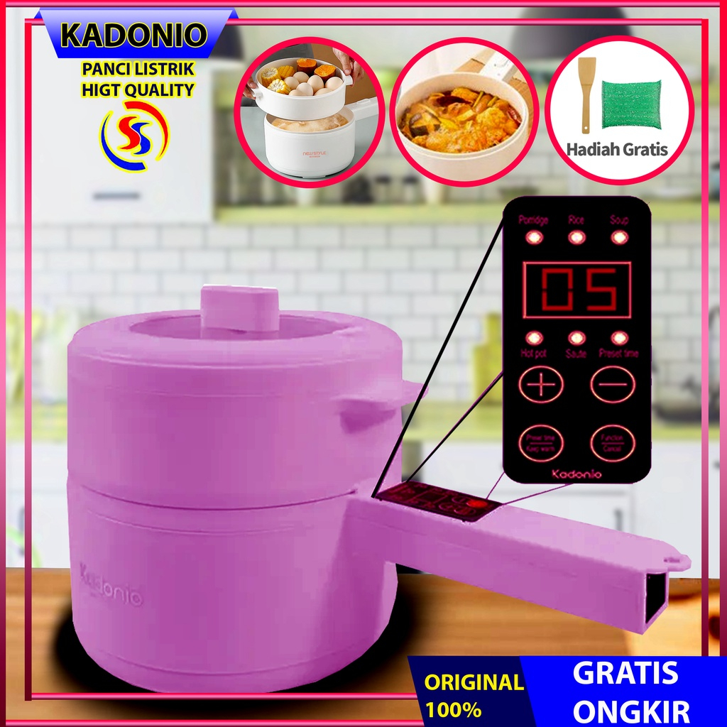 Kadonio/BRAVHOM I Panci Listrik Multifungsi Anti Lengket I Panci Listrik Serbaguna