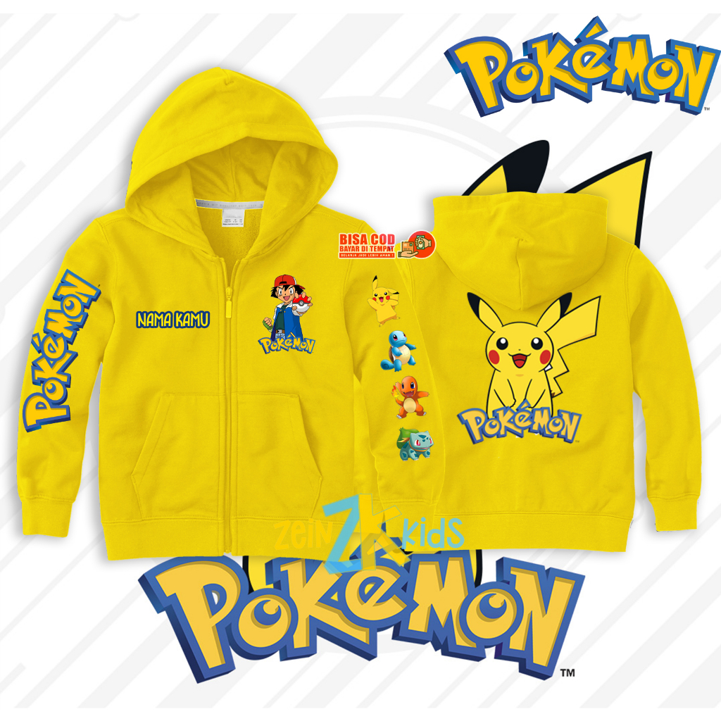 Hoodie anak Pokemon Pikachu / Jaket anak Pokemon Pikachu
