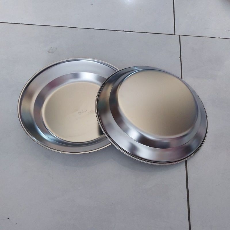 PIRING STAINLESS MURAH/PIRING STAINLESS 24CM/PIRING SENG SILVER MURAH 24CM/PIRING 24CM MURAH