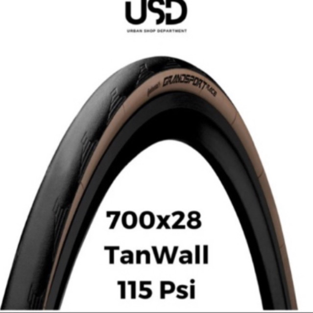 T. BAN LUAR SEPEDA ROADBIKE CONTINENTAL GRAND SPORT RACE 700X28C TANWALL