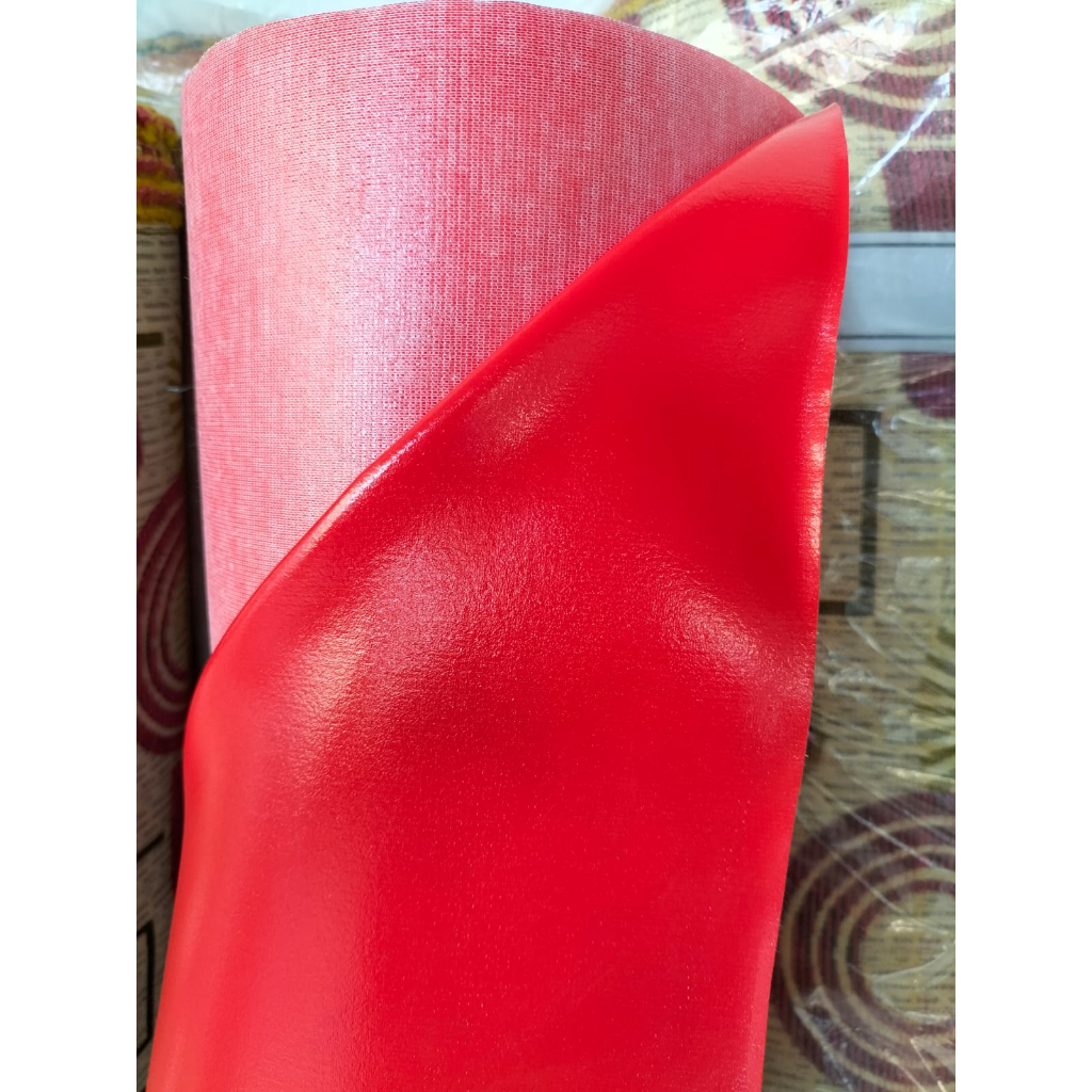 KULIT SOFA OSCAR MERAH CABE & MARON // KAIN OSCAR METERAN