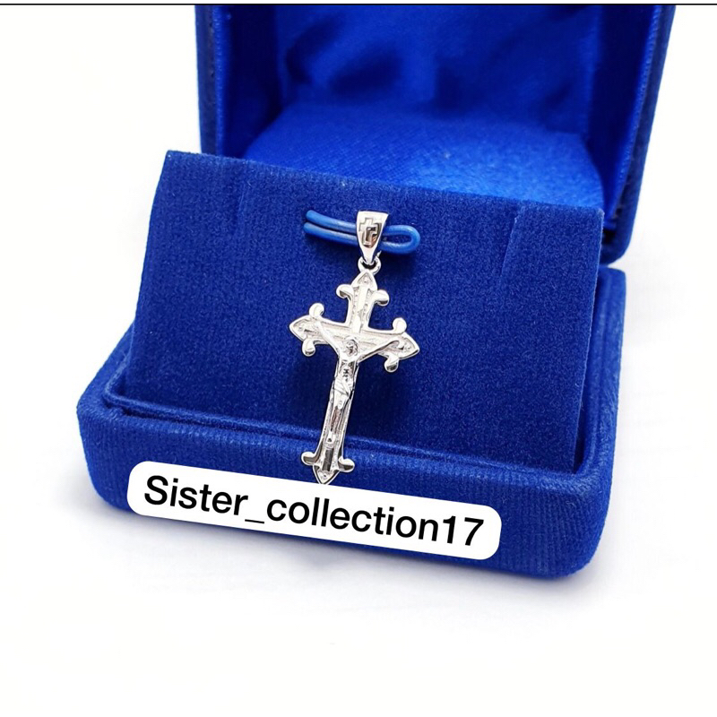 Liontin salib corpus liontin salib perak 925 lapis emas putih liontin pria wanita