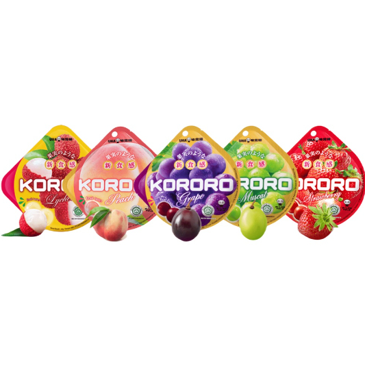 

KORORO UHA Jelly candy Grape/ Muscat/ Strawberry/ Peach / Lychee 40 gr