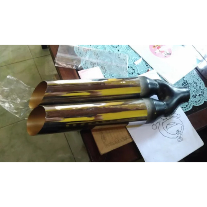 Knalpot Mobil dobel corong bambu runcing