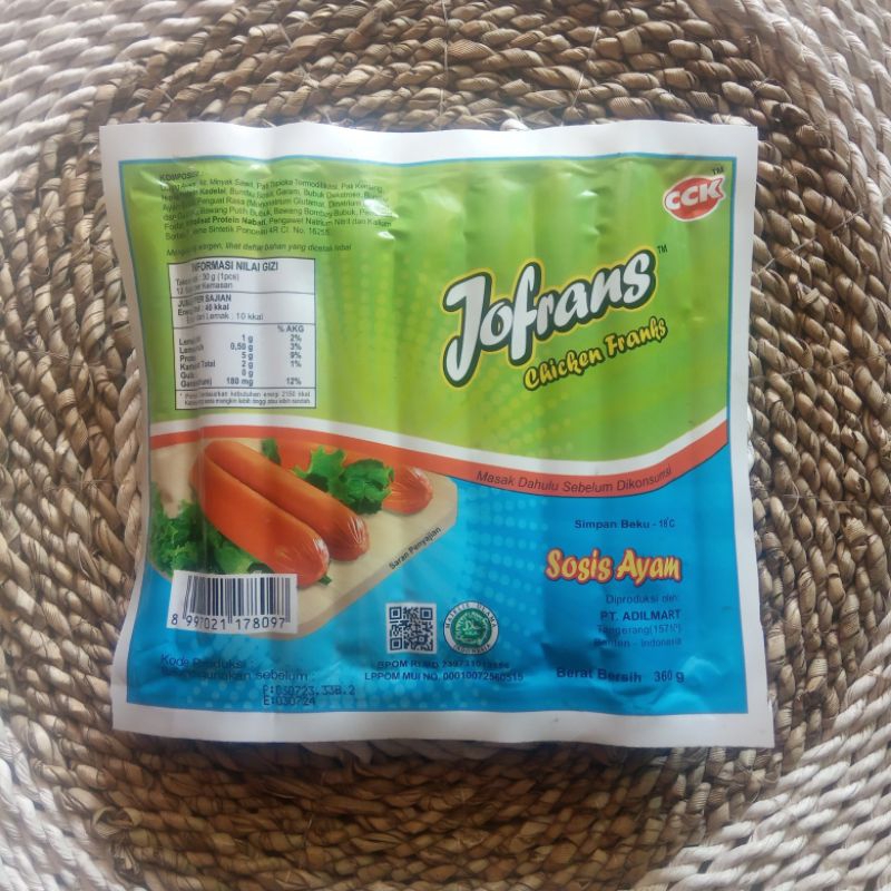 

SOSIS AYAM JOFRANS FROZEN 360gr ISI 15 | SOSIS AYAM FROZEN MURAH | SOSIS DAGING MURAH | SOSIS AYAM MENTAH MURAH | FROZEN FOOD MURAH