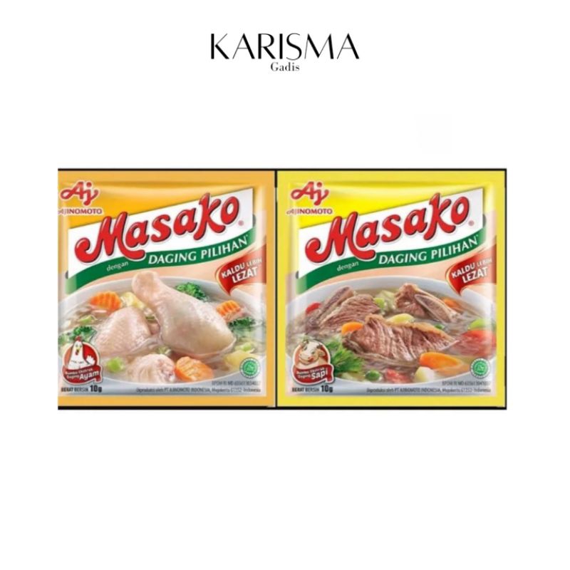 

MASAKO RASA AYAM/SAPI 10GR SACHET 1RENCENG ISI 12 BUNGKUS