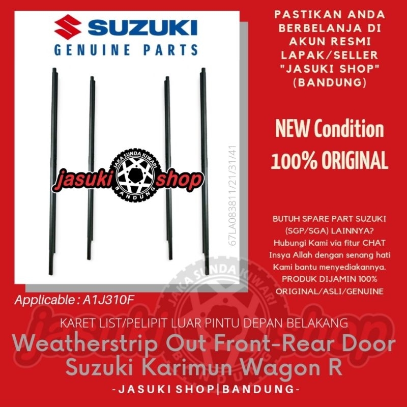 Weatherstrip Karet List Lis Pelipit Plipit Kaca Pintu Depan Belakang Luar Dalam Suzuki Karimun Wagon