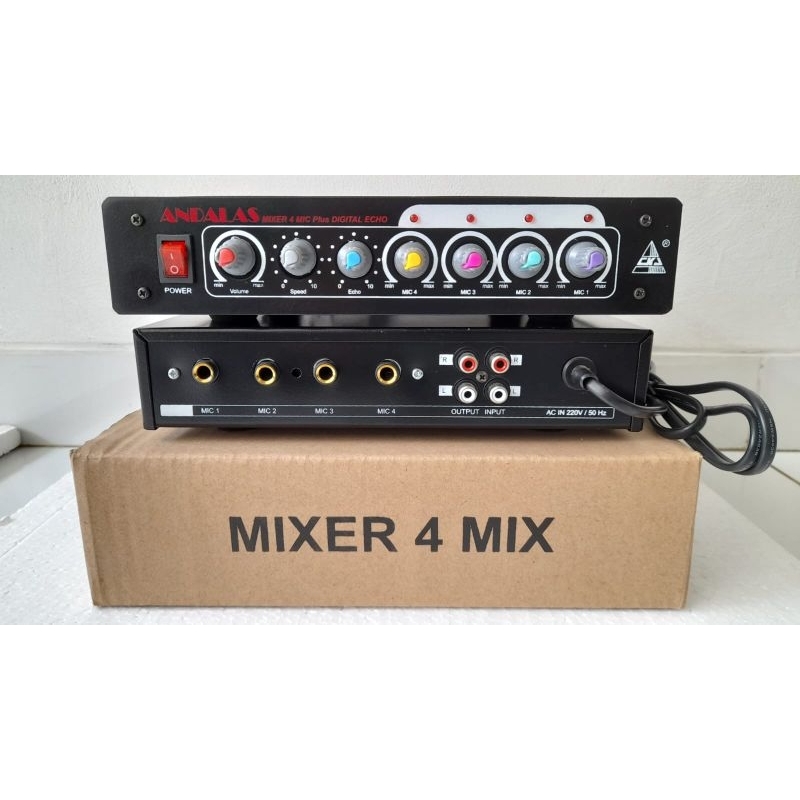 ( BOX JADI SIAP PAKAI) DHB 414 MIXER 4 MIC + DIGITAL ECHO