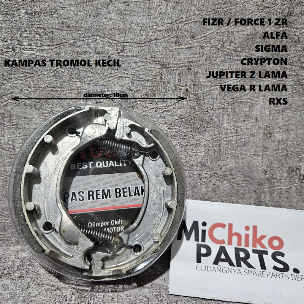 Kampas Rem Belakang Tromol Fizr F1zr Force 1 ZR Alfa Sigma Crypton Jupiter Z Lama Burhan Vega R Lama