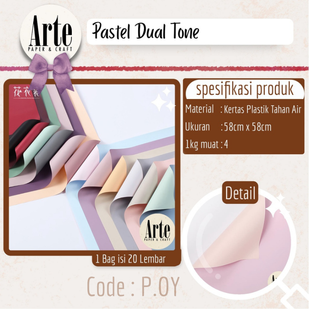 

20 Lembar Buket Wrap Pastel Dual Tone Cellophane Dekorasi Decor Kertas Buket Korea Bunga Flower Wrapping Paper Kado Arte Grosir Jakarta P.OY