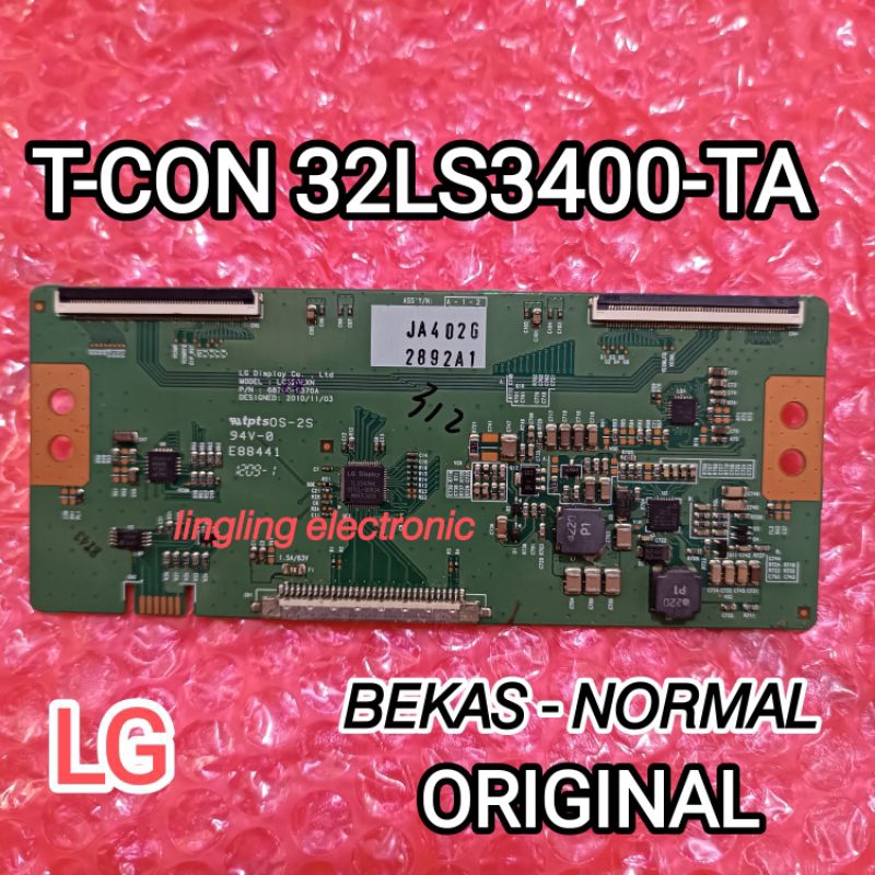 T-CON TV LG 32LS3400-TA TIMMING CONTROL TV LED LG 32LS3400-TA ORIGINAL NORMAL BEKAS