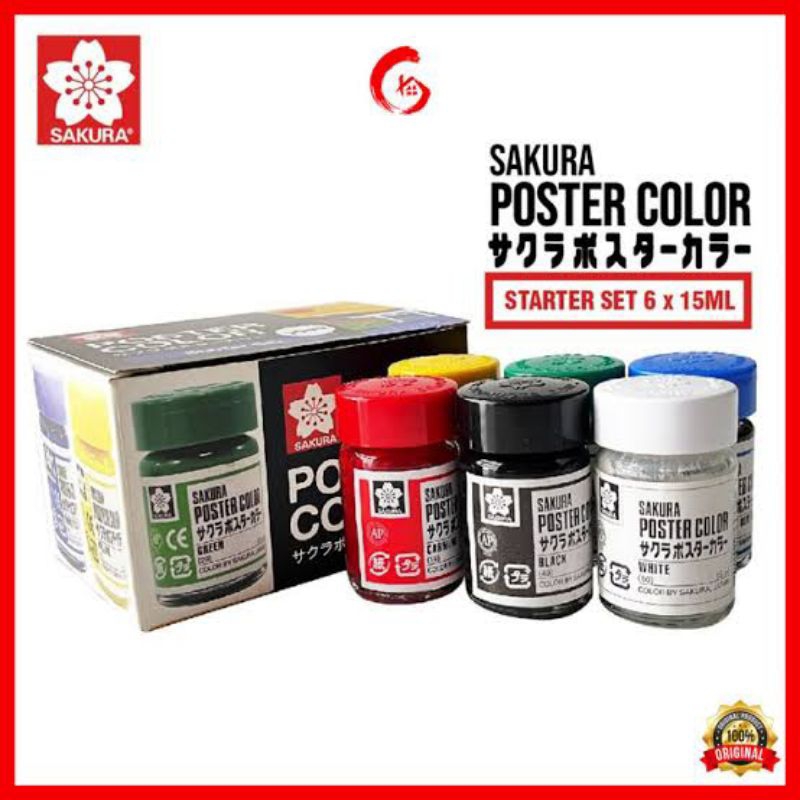 

SAKURA POSTER COLOR STARTER PACK PRIMARY COLOR SET CAT AIR DALAM BOTOL KACA