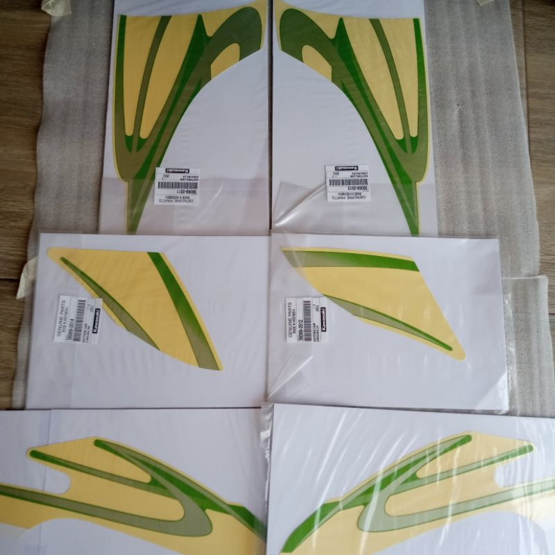 striping stiker ninja rr old hijau metalik 2011 original kawasaki